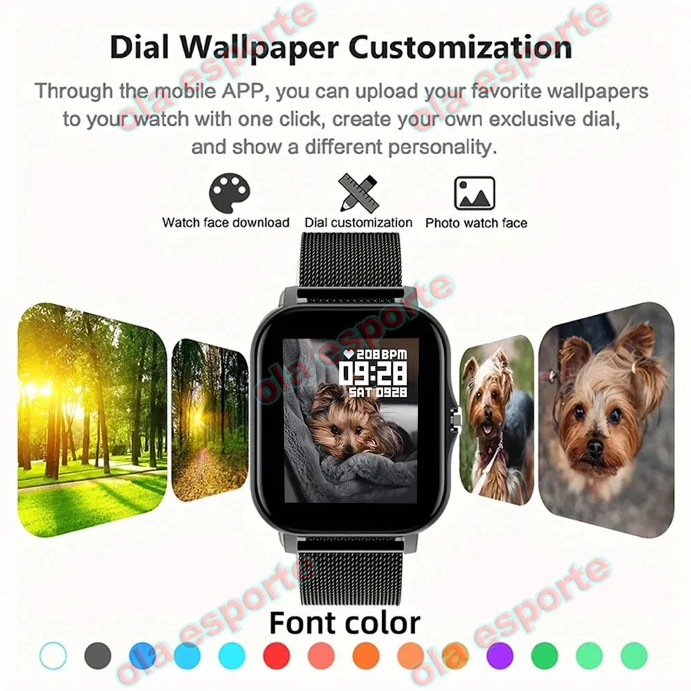 2024 New in Smart Watch Women Men Smartwatch Touch Dial Bluetooth Call Music For Android IOS Fitness Tracker Sport Smartwatch