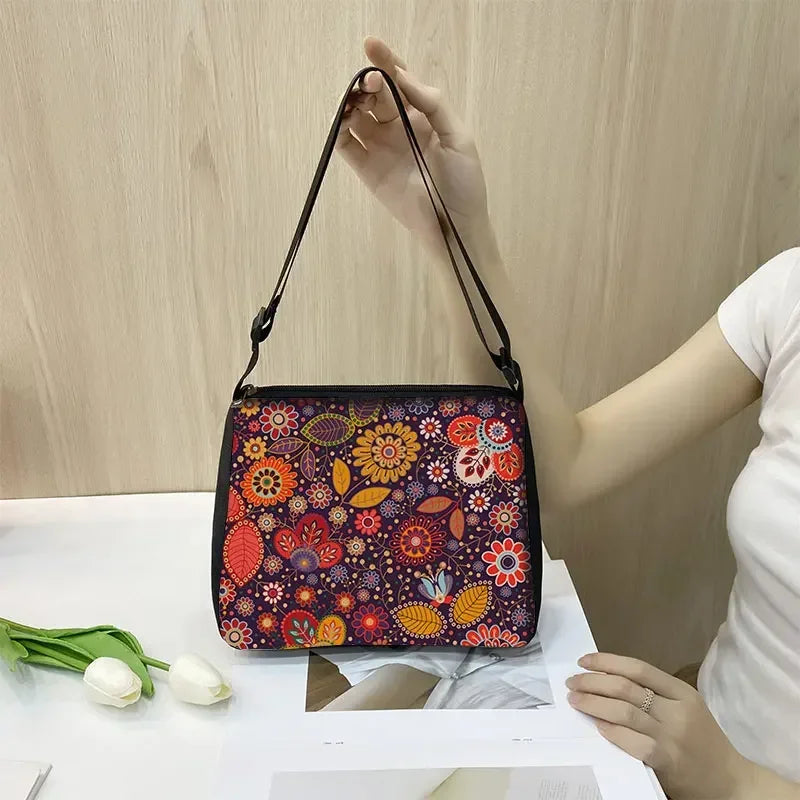 Mandala Flower Messenger Bag