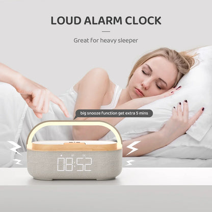 Wireless Bluetooth Speaker Charging Digital Clock Night Light Alarm Clock